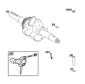 Crankshaft Group Diagram and Parts List for 117432-0624-B1  Briggs and Stratton Engine